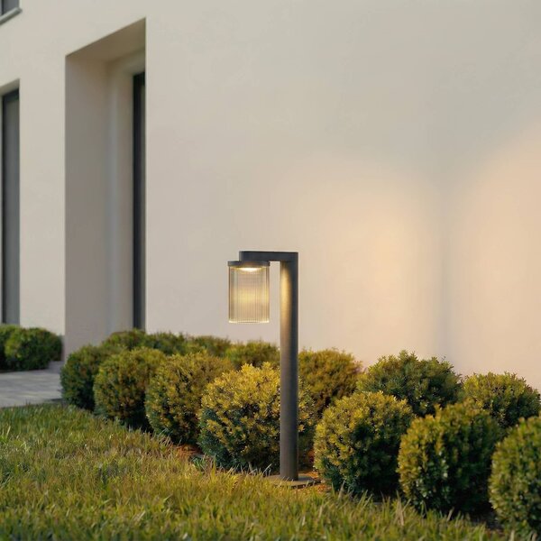 Słupek oświetleniowy LED Beelia Lucande, czarny, aluminium, nowoczesny