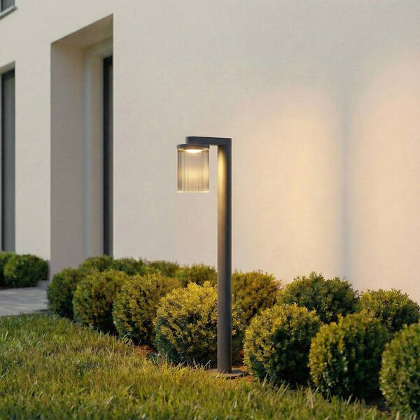 Słupek oświetleniowy LED Beelia Lucande, czarny, aluminium, nowoczesny