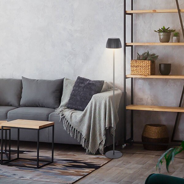 Briloner Lampa stojąca LED Loca, możliwość ściemniania, czarny, salon / jadalnia, metal, nowoczesny