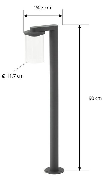 Słupek oświetleniowy LED Beelia Lucande, czarny, aluminium, nowoczesny