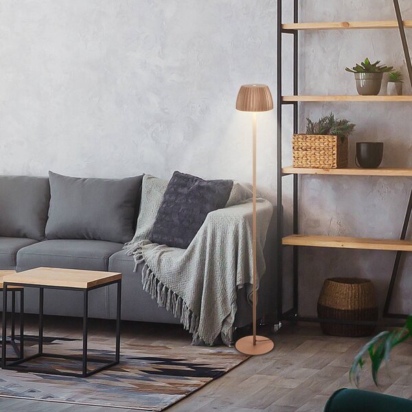 Briloner Lampa stojąca LED Loca, możliwość ściemniania, brązowy / rdzawy, salon / jadalnia, metal, nowoczesny