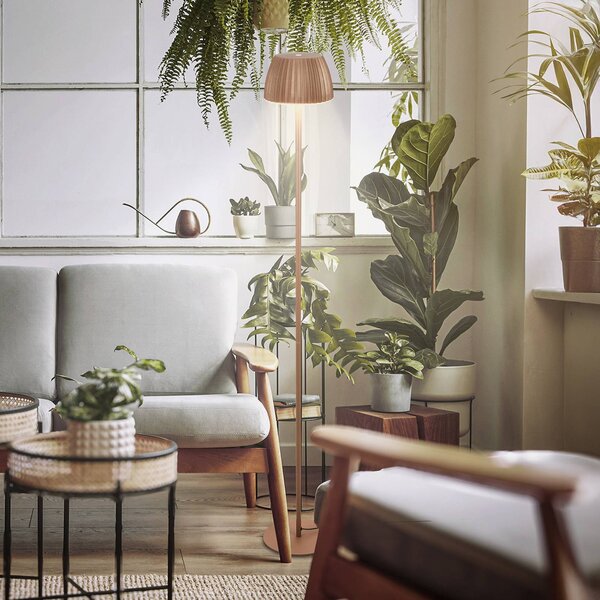Briloner Lampa stojąca LED Loca, możliwość ściemniania, brązowy / rdzawy, salon / jadalnia, metal, nowoczesny