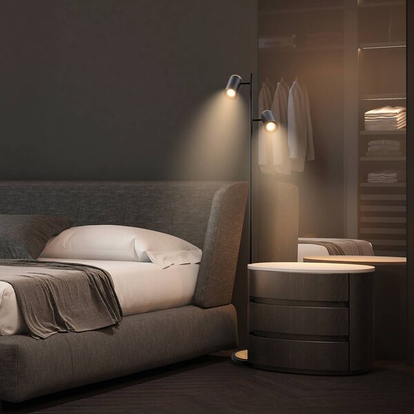 Briloner Lampa stojąca Duta, czarny, salon / jadalnia, metal, nowoczesny