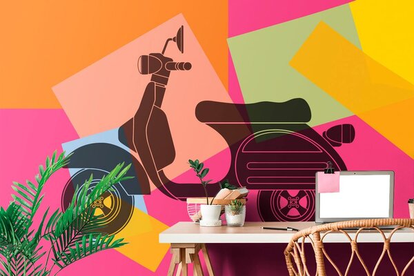 Tapeta pop art skuter