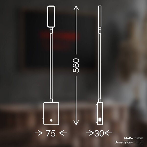 Briloner Lampa stołowa LED Cielo, możliwość ściemniania, kremowy / amber, salon / jadalnia, tworzywo sztuczne, nowoczesny