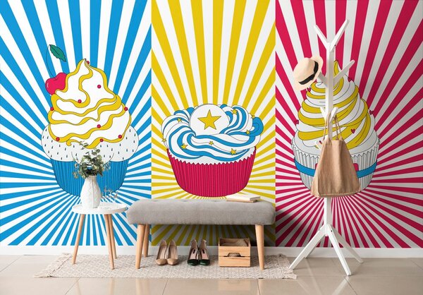 Tapeta pop-art babeczki