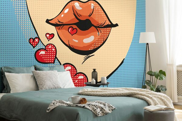 Tapeta słodki pocałunek pop-art