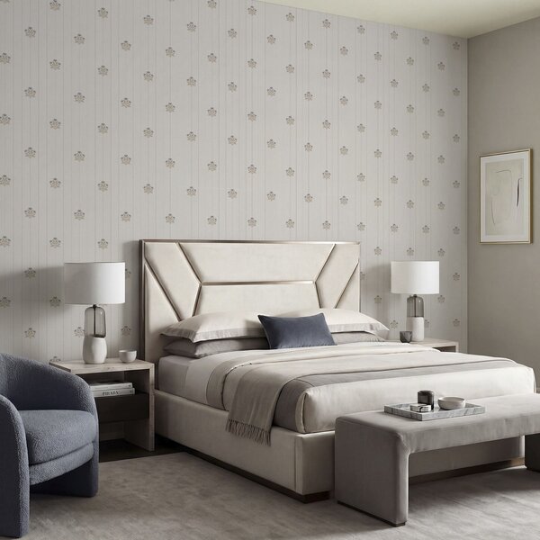Tapety Delikatne kwiatowe ornamenty i pionowe paski, Unikalne tapety, a01282 : Uwalls.pl
