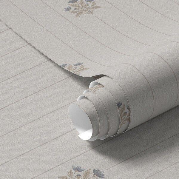Tapety Delikatne kwiatowe ornamenty i pionowe paski, Unikalne tapety, a01282 : Uwalls.pl