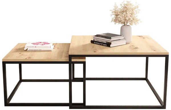 Nowoczesny zestaw 2 stolików kawowych dąb artisan B9-P28
