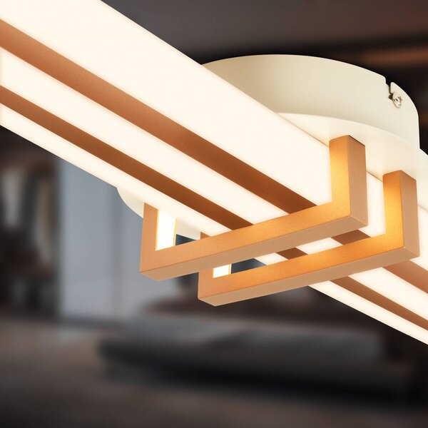 Briloner Lampa sufitowa LED Tinka, aluminiowy / szary / cynkowy, salon / jadalnia, metal, nowoczesny
