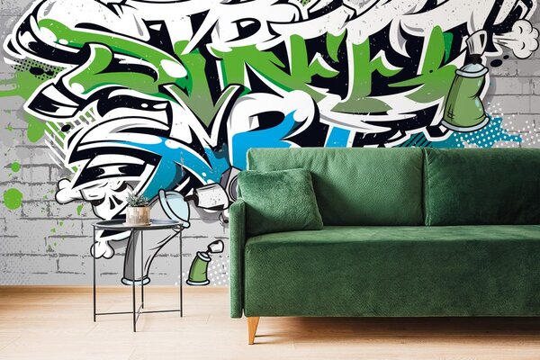 Tapeta wesoły Street Art napis sprejem