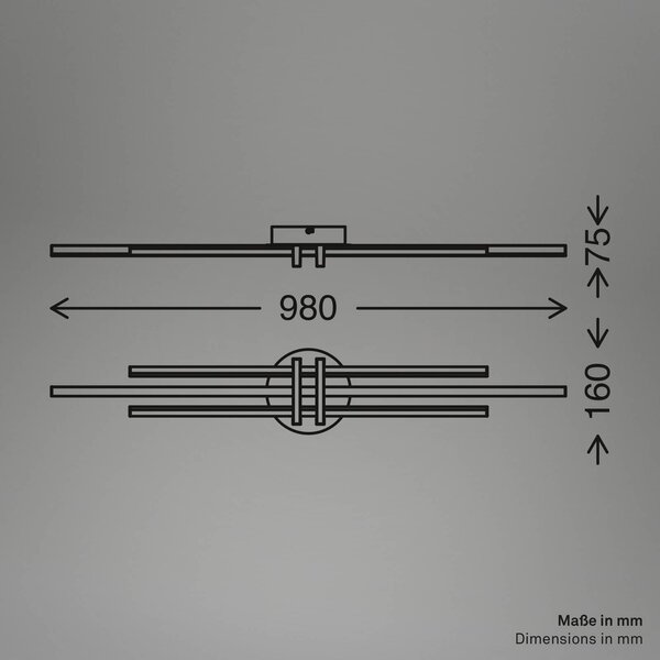 Briloner Lampa sufitowa LED Tinka, aluminiowy / szary / cynkowy, salon / jadalnia, metal, nowoczesny