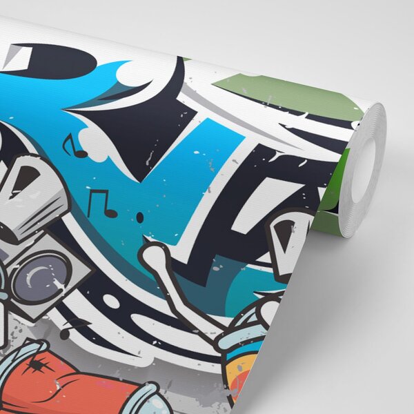 Tapeta wesoły Street Art napis sprejem