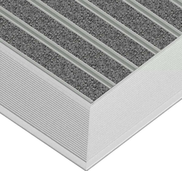 Clean ECO Ryps 40 x 60 cm - ekologiczna wycieraczka aluminiowa szary 12 mm Profil najazdowy