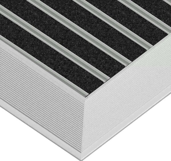 Clean ECO Ryps 40 x 60 cm - ekologiczna wycieraczka aluminiowa czarny 12 mm Profil najazdowy