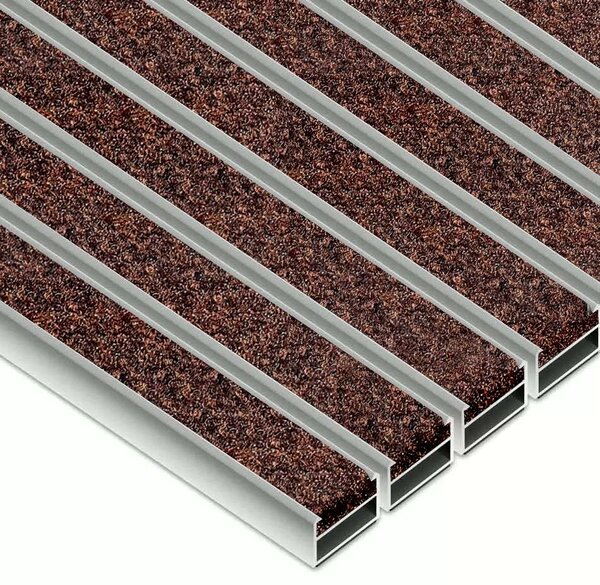 Clean ECO Ryps 40 x 60 cm - ekologiczna wycieraczka aluminiowa brązowy 12 mm Brak