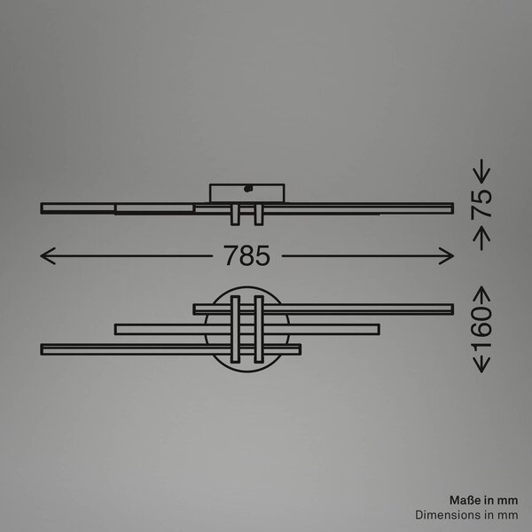 Briloner Lampa sufitowa LED Tinka, aluminiowy / szary / cynkowy, salon / jadalnia, metal, nowoczesny