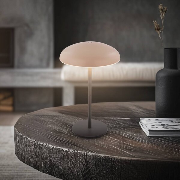 Briloner Lampa stołowa LED z akumulatorem Brilo unplugged Caxa, beżowa/antracytowa możliwość ściemniania, czarny, metal