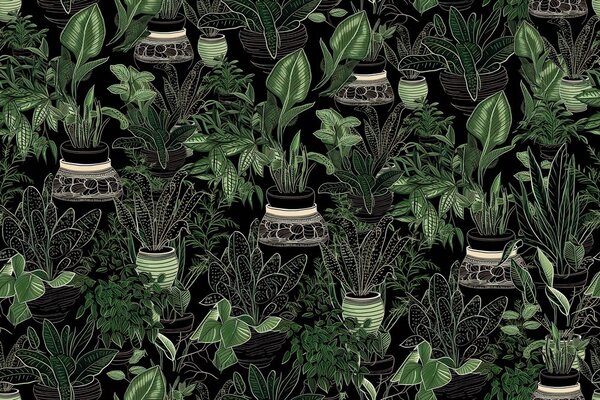 Tapeta z botanicznym wzorem