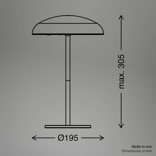 Briloner Lampa stołowa LED z akumulatorem Brilo unplugged Caxa, kolor miedziany możliwość ściemniania, miedziany, metal