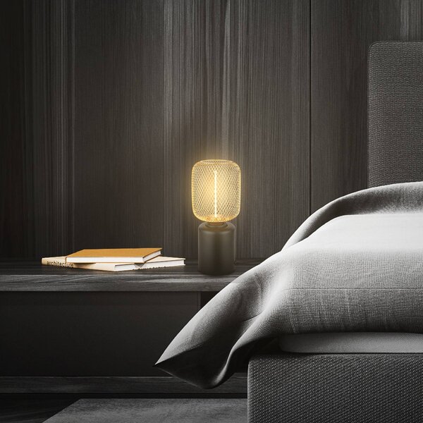 Briloner Lampka nocna do sypialni Rist, czarny, salon / jadalnia, metal, nowoczesny