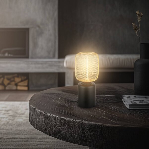 Briloner Lampka nocna do sypialni Rist, czarny, salon / jadalnia, metal, nowoczesny