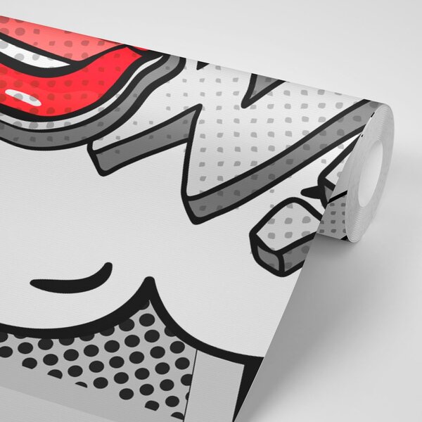 Tapeta stylowy szary pop art - WOW!