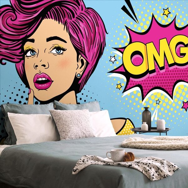 Tapeta dama w pop art stylu - OMG!