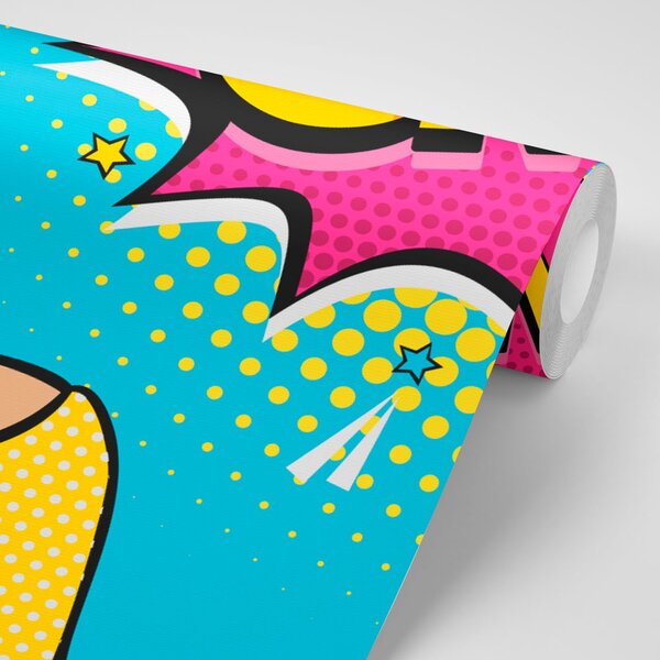 Tapeta dama w pop art stylu - OMG!