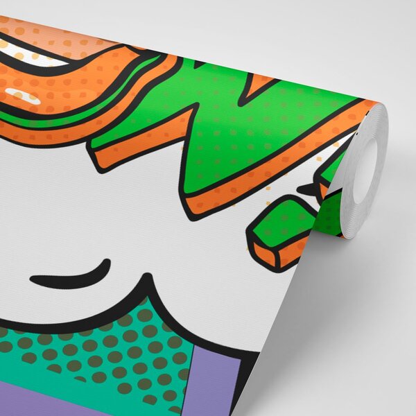 Tapeta stylowy fioletowy pop art - WOW!