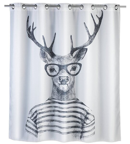 Zasłona prysznicowa Mr Deer, tekstylna, 180x200 cm, WENKO