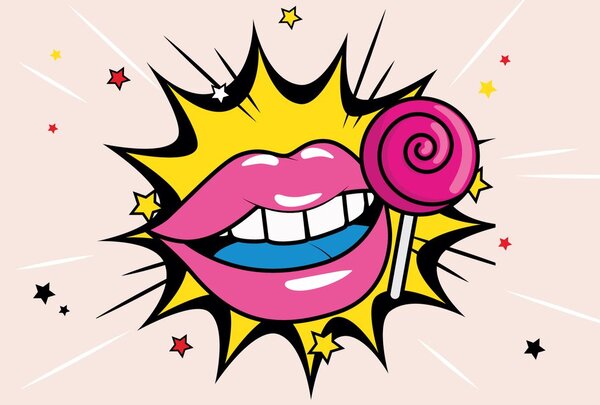 Tapeta słodki pop art lizak