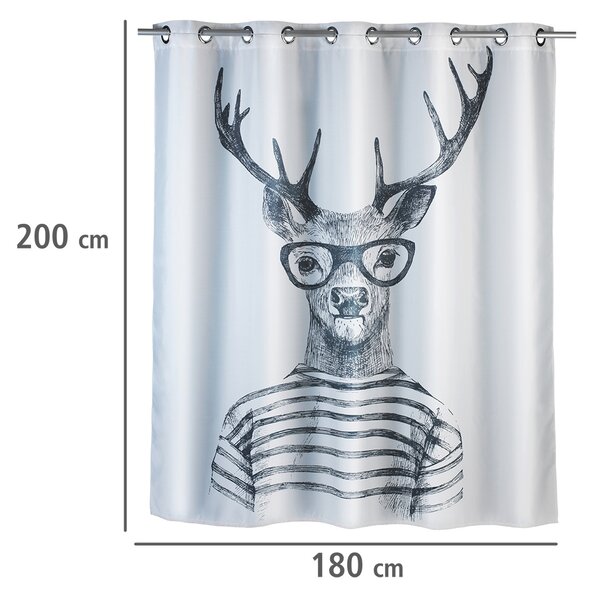 Zasłona prysznicowa Mr Deer, tekstylna, 180x200 cm, WENKO