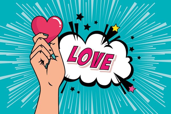 Tapeta w pop art stylu - LOVE