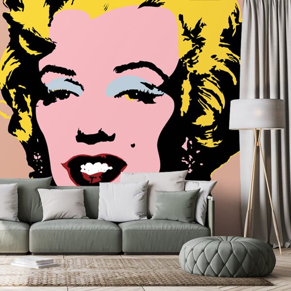 Tapeta pop art Marilyn Monroe na brązowym tle
