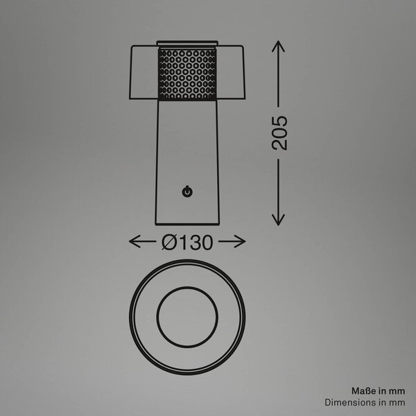 Briloner Lampa stołowa LED z akumulatorem Brilo unplugged Gila, złota/czarna 21 cm możliwość ściemniania, czarny, metal, nowoczesny