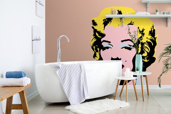 Tapeta pop art Marilyn Monroe na brązowym tle