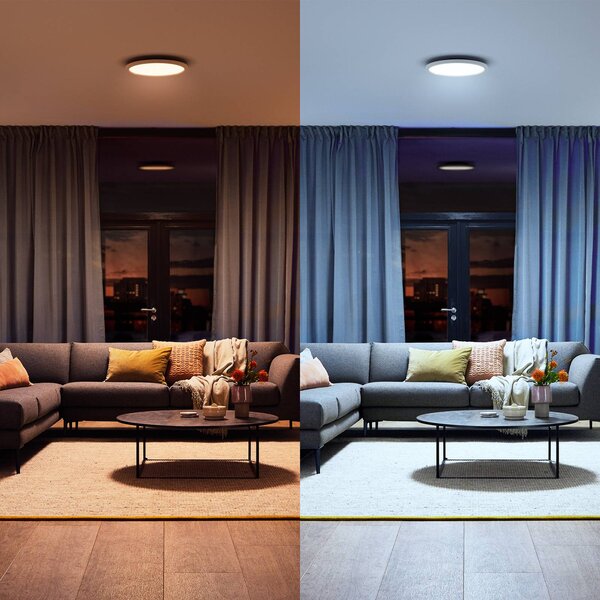 Philips Hue Lampa sufitowa LED White Ambiance Aurelle, Ø 40 cm możliwość ściemniania, biały / opal, salon / jadalnia, metal, nowoczesny