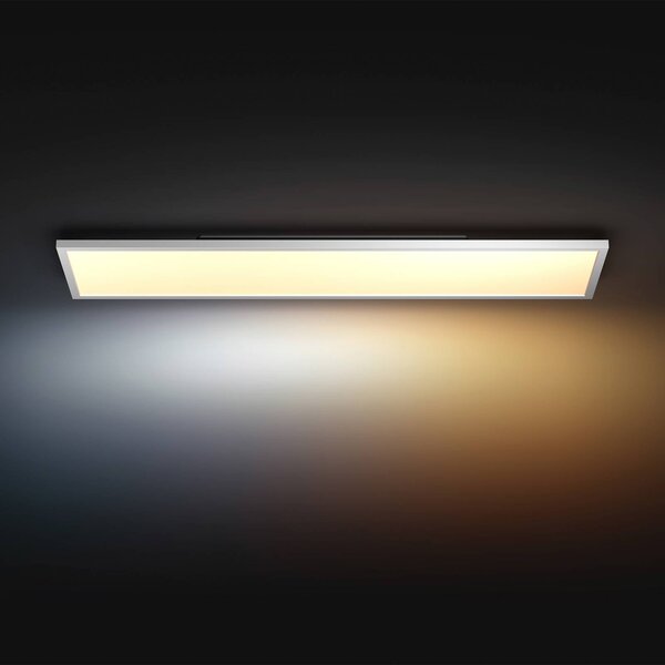 Philips Hue Inteligentna lampa sufitowa Aurelle, możliwość ściemniania, biały / opal, salon / jadalnia, metal, nowoczesny