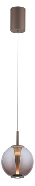 PURE Lampa wisząca designerska Infinity, możliwość ściemniania, brązowy / mosiężny, salon / jadalnia, szkło