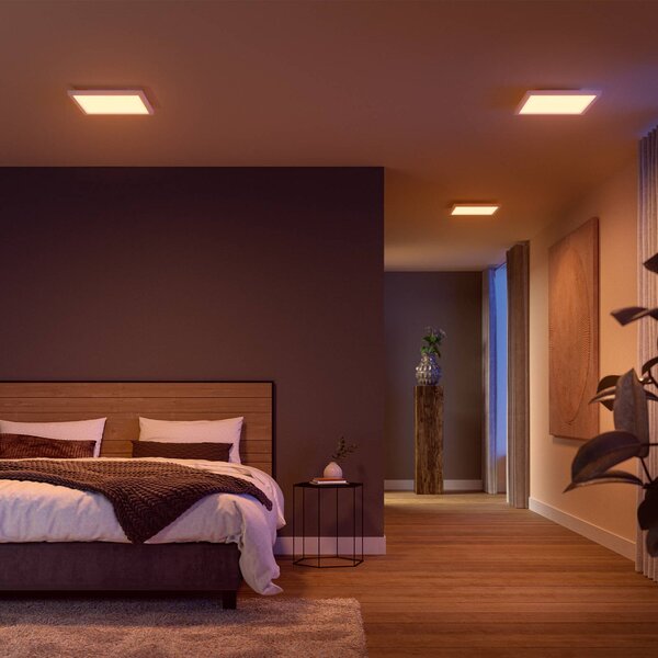 Philips Hue Inteligentna lampa sufitowa Surimu, możliwość ściemniania, biały / opal, salon / jadalnia, aluminium, nowoczesny