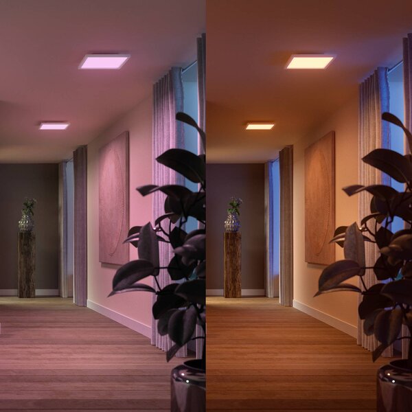 Philips Hue Inteligentna lampa sufitowa Surimu, możliwość ściemniania, biały / opal, salon / jadalnia, aluminium, nowoczesny
