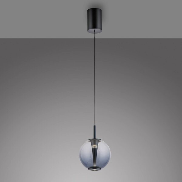 PURE Lampa wisząca designerska Infinity, możliwość ściemniania, aluminiowy / szary / cynkowy, salon / jadalnia, szkło
