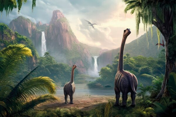 Tapeta kraina dinozaurów