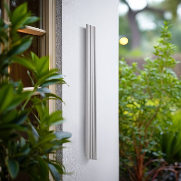 Kinkiet zewnętrzny LED Melira Lucande, aluminiowy / szary / cynkowy, aluminium, nowoczesny