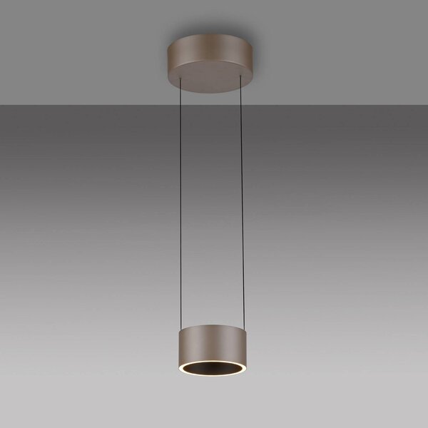 PURE Lampa wisząca Clipse, możliwość ściemniania, brązowy / mosiężny, salon / jadalnia, metal, nowoczesny