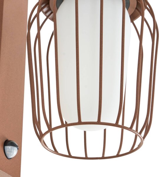 Lampa zewnętrzna z czujnikiem ruchu Chandan Lucande, możliwość ściemniania, brązowy / rdzawy, aluminium, nowoczesny
