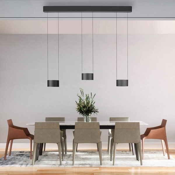 PURE Lampa wisząca Clipse, możliwość ściemniania, aluminiowy / szary / cynkowy, salon / jadalnia, metal, nowoczesny