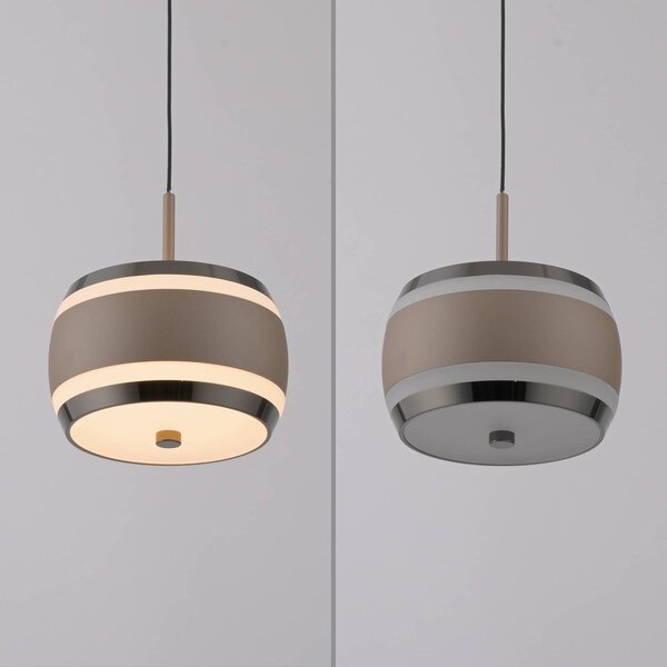 PURE Lampa wisząca Falling Rings, możliwość ściemniania, brązowy / mosiężny, salon / jadalnia, metal, nowoczesny